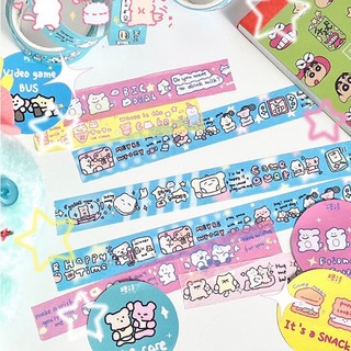 Cuộn washi tape 2m Happy Bunny dễ thương