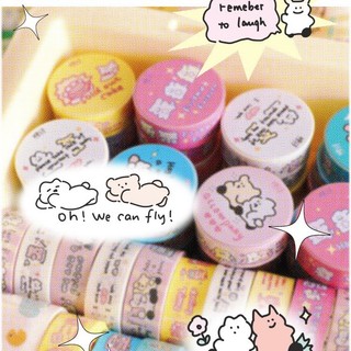 Cuộn washi tape 2m Happy Bunny dễ thương