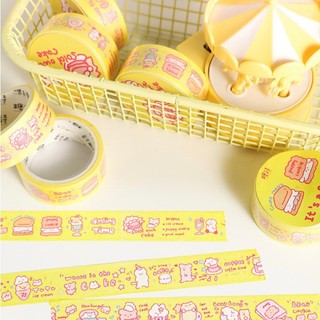Cuộn washi tape 2m Happy Bunny dễ thương