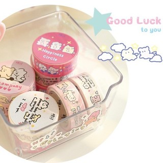 Cuộn washi tape 2m Happy Bunny dễ thương
