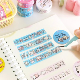 Cuộn washi tape 2m Happy Bunny dễ thương