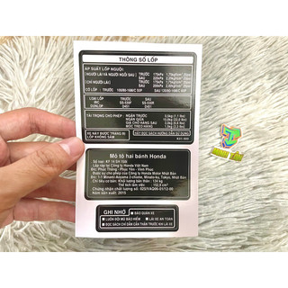 Bộ 3 tem thông số sh150i 2015, hàng in sắc nét