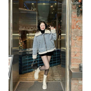 Áo Khoác Jean Bò Lót Lông Cừu Sang Xịn (Hình thật) Áo Khoác Denim Lót Lông Mùa Đông loại 1