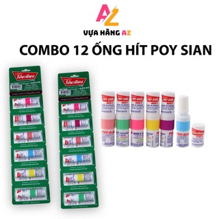 [ COMBO 12 ỐNG ] ỐNG HÍT THÔNG MŨI BẠC HÀ POY SIAN MARK II THÁI LAN - Poysian