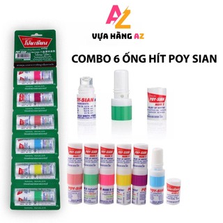 [ COMBO 6 ỐNG ] ỐNG HÍT THÔNG MŨI BẠC HÀ POY SIAN MARK II THÁI LAN - Poysian