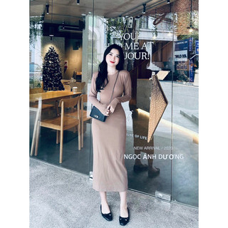váy len tay dài trơn VH24
