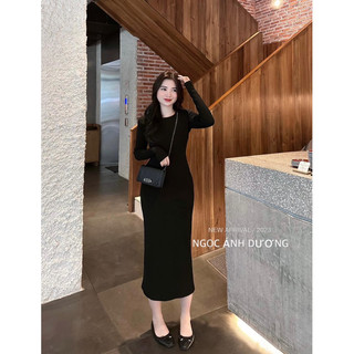 váy len tay dài trơn VH24