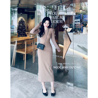 váy len tay dài trơn VH24