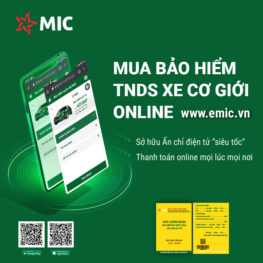 [1 năm] [E-Voucher] Bảo hiểm TNDS Xe máy (bắt buộc), cấp GCN điện tử | Bảo hiểm Quân đội MIC