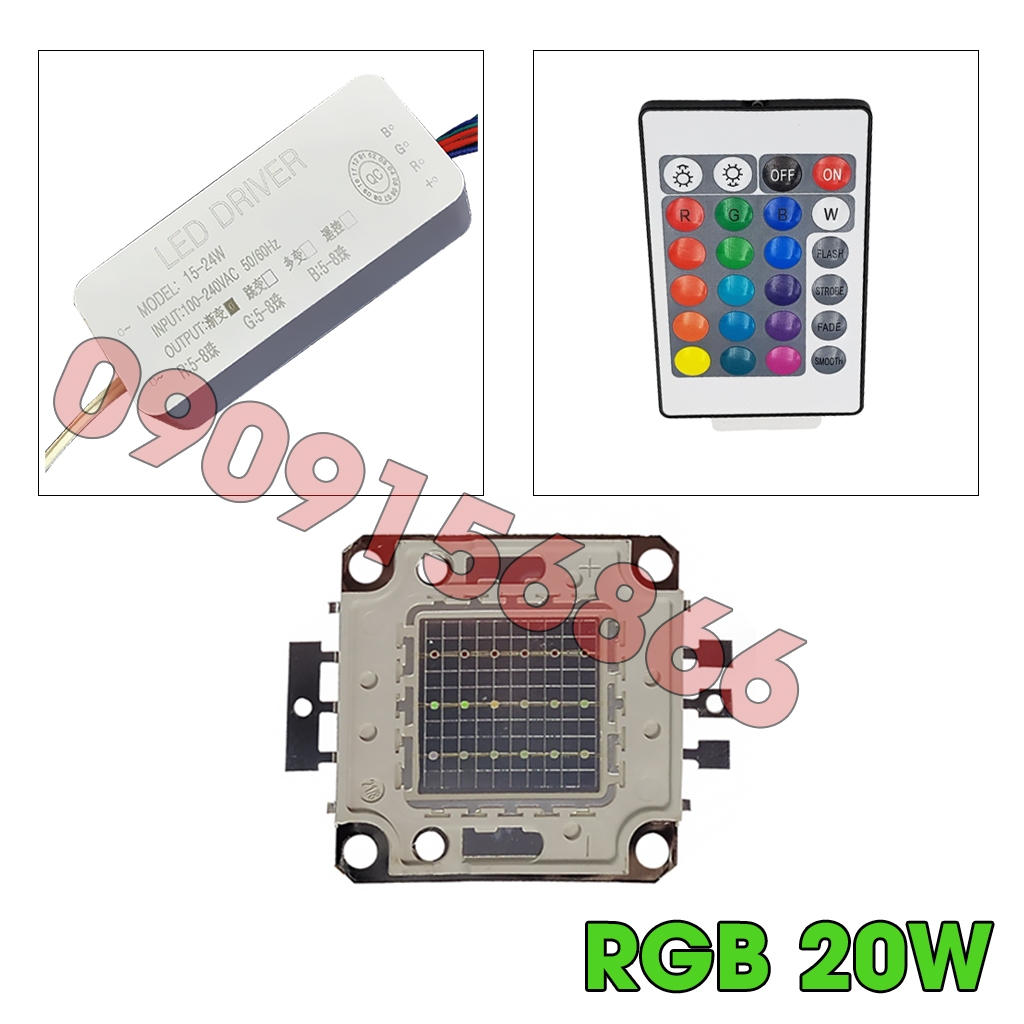 Chip Led Cob 20W RGB Đa Sắc
