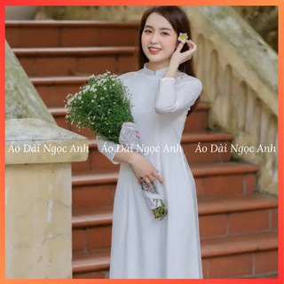 Áo dài trắng học sinh 2 tà chất liệu lụa mỹ cao cấp - áo dài trắng học sinh