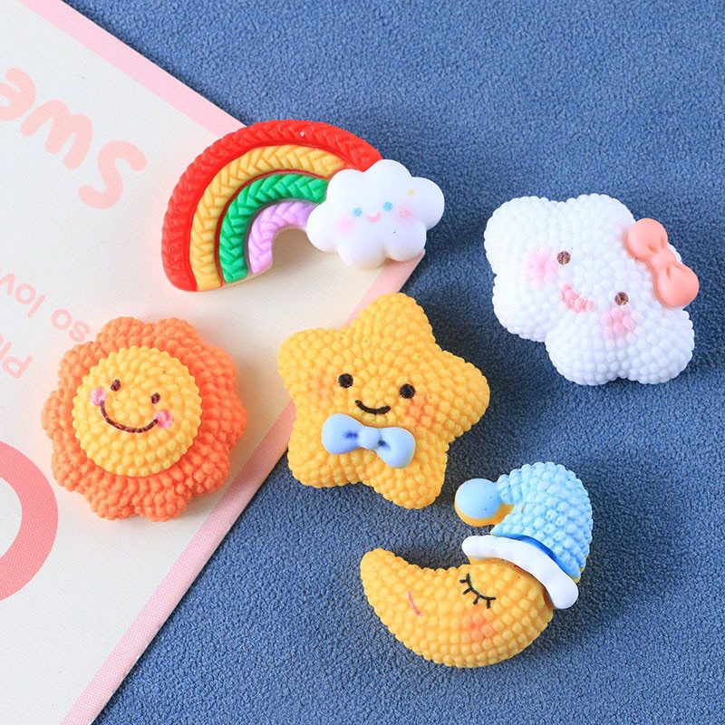 STICKER / JIBITZ / CHARM MẶT TRỜI, MẶT TRĂNG, MÂY SAO, CẦU VÒNG TRANG TRÍ DÉP SỤC, DÉP CROCS