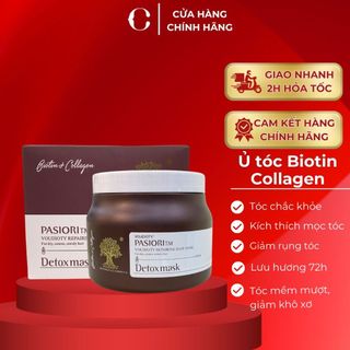 Kem ủ tóc Biotin Collagen Lux brown phục hồi tóc và detox da đầu 500ml