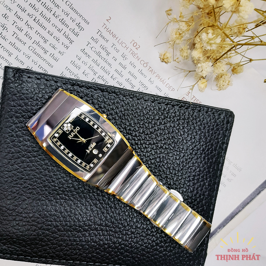 Đồng Hồ Nam RD 291G Case 30mm x 40mm - Mặt Vuông Dây Đá Ceramic Cao Cấp - Phong Cách Cổ Điển, Lịch Lãm