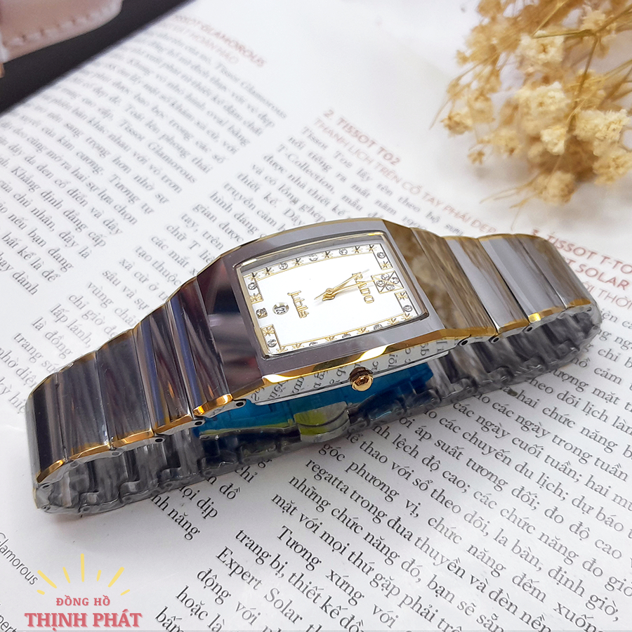 Đồng Hồ Nam RD 291G Case 30mm x 40mm - Mặt Vuông Dây Đá Ceramic Cao Cấp - Phong Cách Cổ Điển, Lịch Lãm