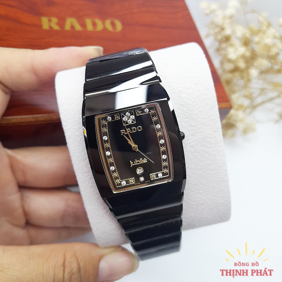 Đồng Hồ Nam RD 291G Case 30mm x 40mm - Mặt Vuông Dây Đá Ceramic Cao Cấp - Phong Cách Cổ Điển, Lịch Lãm