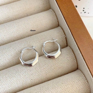 Khuyên tai tròn mo phay sáng bạc thật phủ vàng trắng cho bà cho mẹ NGỌC MẬU