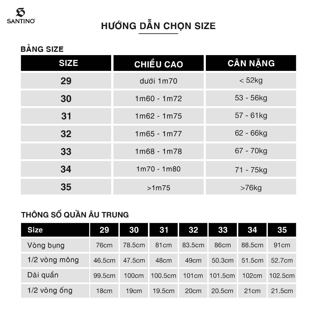 Quần Âu Nam Dáng Đứng Ống Rộng Cao Cấp, Trung Tuổi Chính Hãng Santino 083