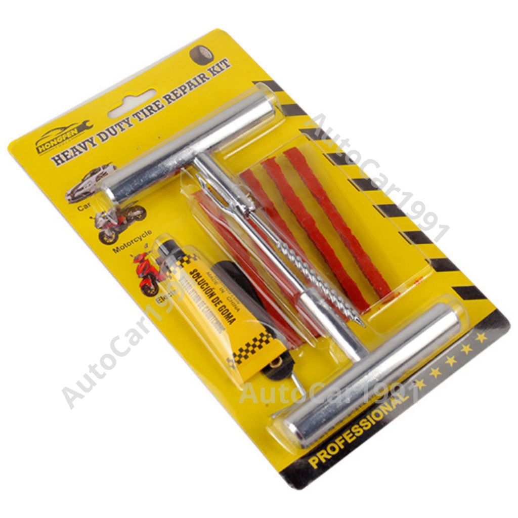 Bộ Dụng Cụ Vá Lốp Xe Hơi Khẩn Cấp 6 món Bằng Thép Không Gỉ, vá nguội vá nhanh, khẩn cấp S0016