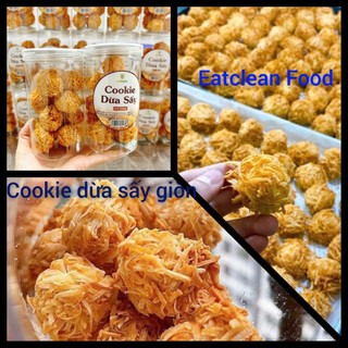  Bánh Cookies Dừa Sấy Giòn Keto không đường ăn kiêng giảm cân ăn vặt healthy hộp 200gram 