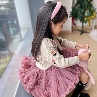 Set áo len đỏ chân váy tutu 90-130