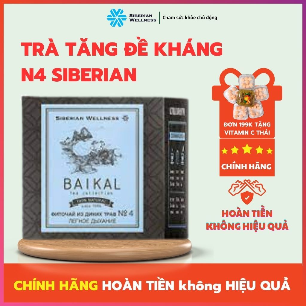 Trà thảo mộc tăng đề kháng, Trà cúm baikal tea collection Herbal tea №4 thực phẩm bảo vệ sức khỏe 30 túi lọc