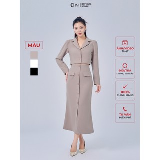 Set đồ nữ 𝐂 áo kiểu chân váy ôm xẻ chất tuytsi cao cấp