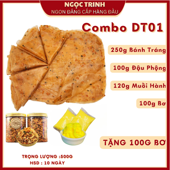 COMBO Bánh tráng Phơi Sương Dẻo Tôm muối tép hành phi TẶNG BƠ cao cấp Bánh tráng Ngọc Trinh