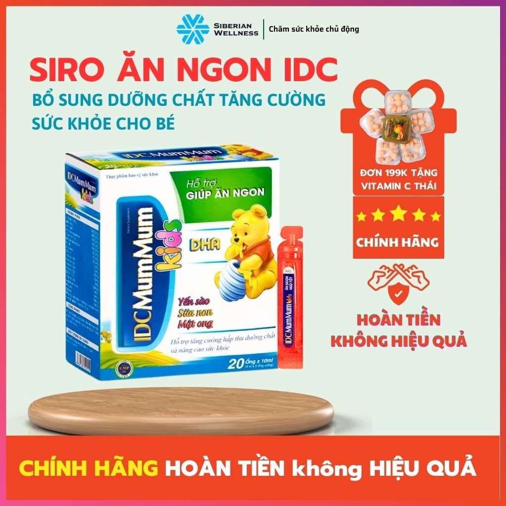 Siro ăn ngon cho bé Siro ăn ngon tăng cân cho bé IDC Mum Mum, nhập khẩu Mỹ hộp 20 ống