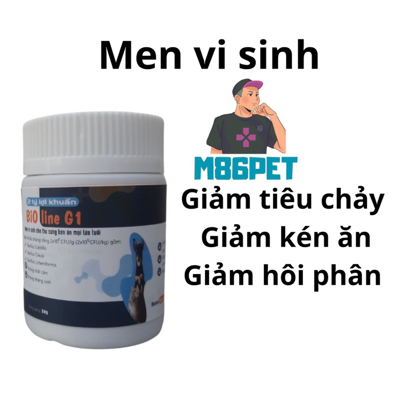 Men vi sinh giảm tiêu chảy, táo bón, giảm hôi phân cho chó mèo Bioline Ecopets M86PET