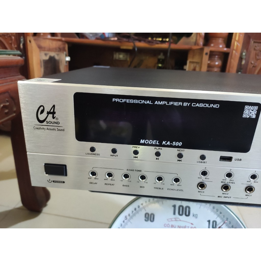 Đẩy liền vang cao cấp CA SOUND KA 500, chuẩn hãng CA Đài Loan, chơi tốt cặp đôi loa bas 40cm, siêu chống hú