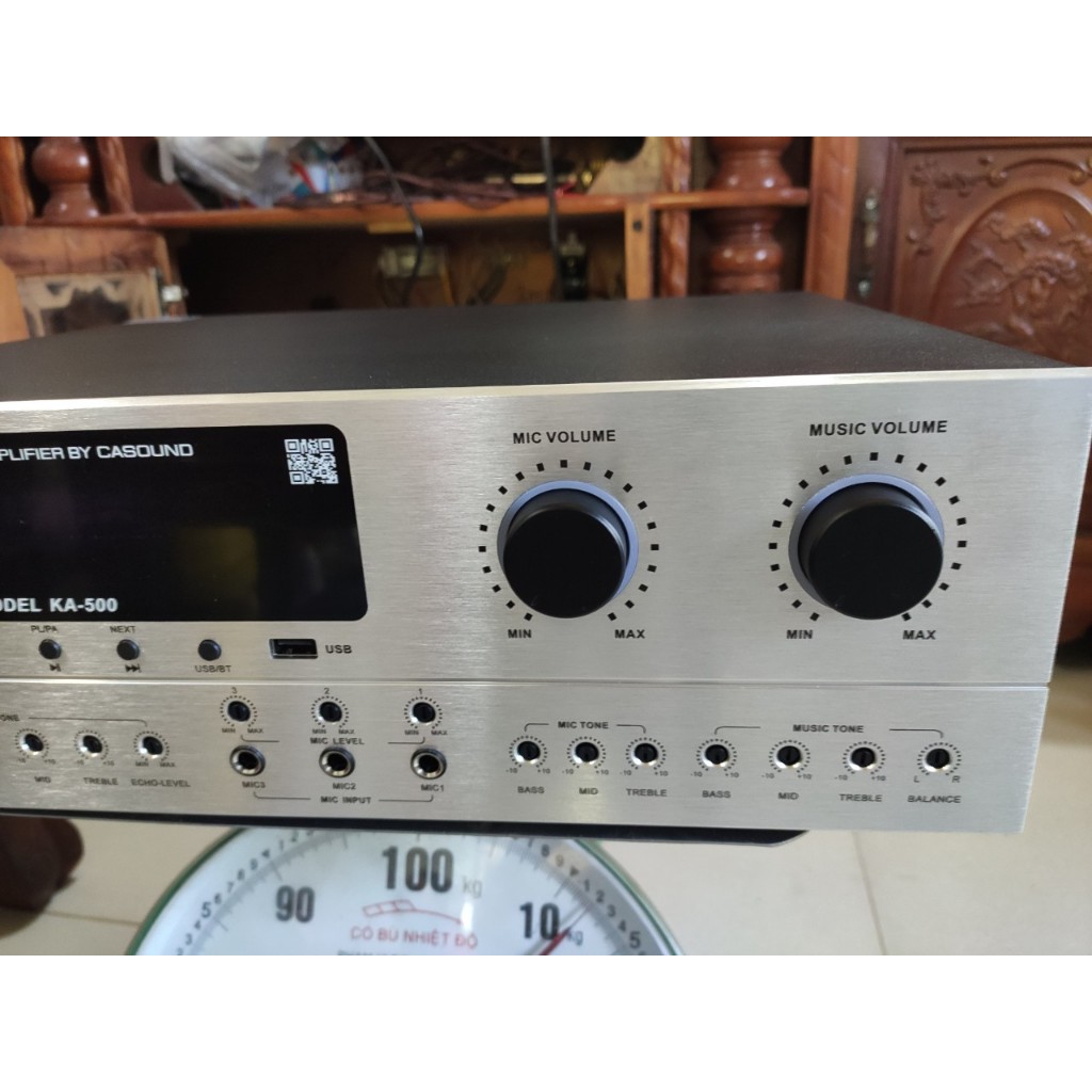 Đẩy liền vang cao cấp CA SOUND KA 500, chuẩn hãng CA Đài Loan, chơi tốt cặp đôi loa bas 40cm, siêu chống hú