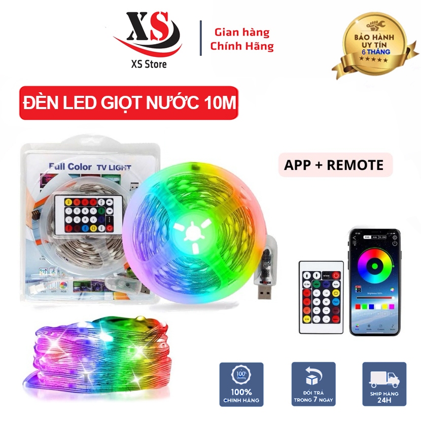 Đèn Led Giọt Nước Dài 10m, Có Remote Điều Khiển, Kết nối App, Chống nước IP67 - XS Store