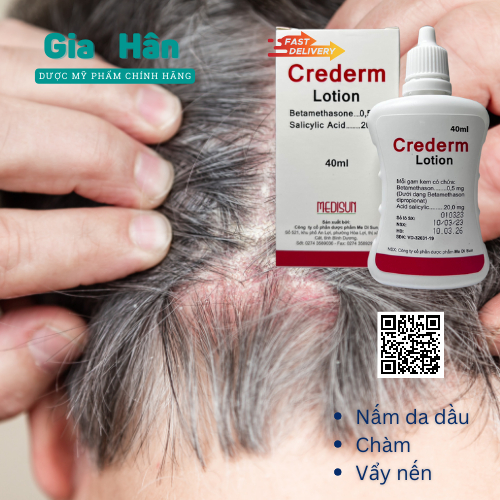 Kem dưỡng Crederm lotion 40 ml chăm sóc da Chàm, Vẩy nến, Nấm da đầu, công thức Beprosalic lotion.