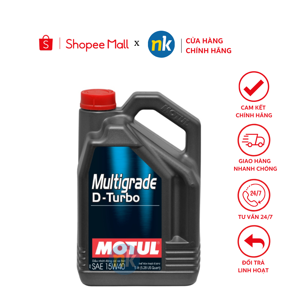 Nhớt ô tô máy dầu cao cấp Motul Multipower D-Turbo 15W40 CI-4 5L NK