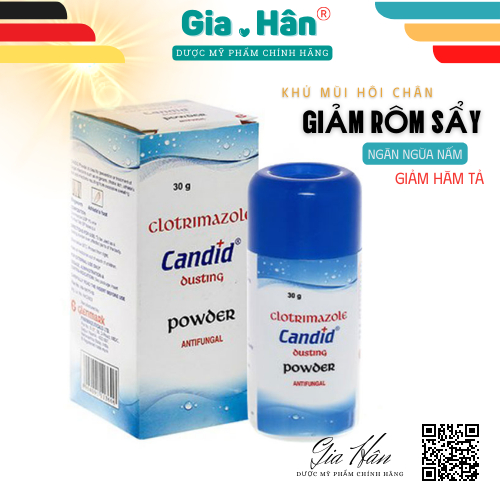 Candid Dusting Powder 30g bột phấn Giảm rôm sẩy, Nấm da, Khử mùi hôi chân.