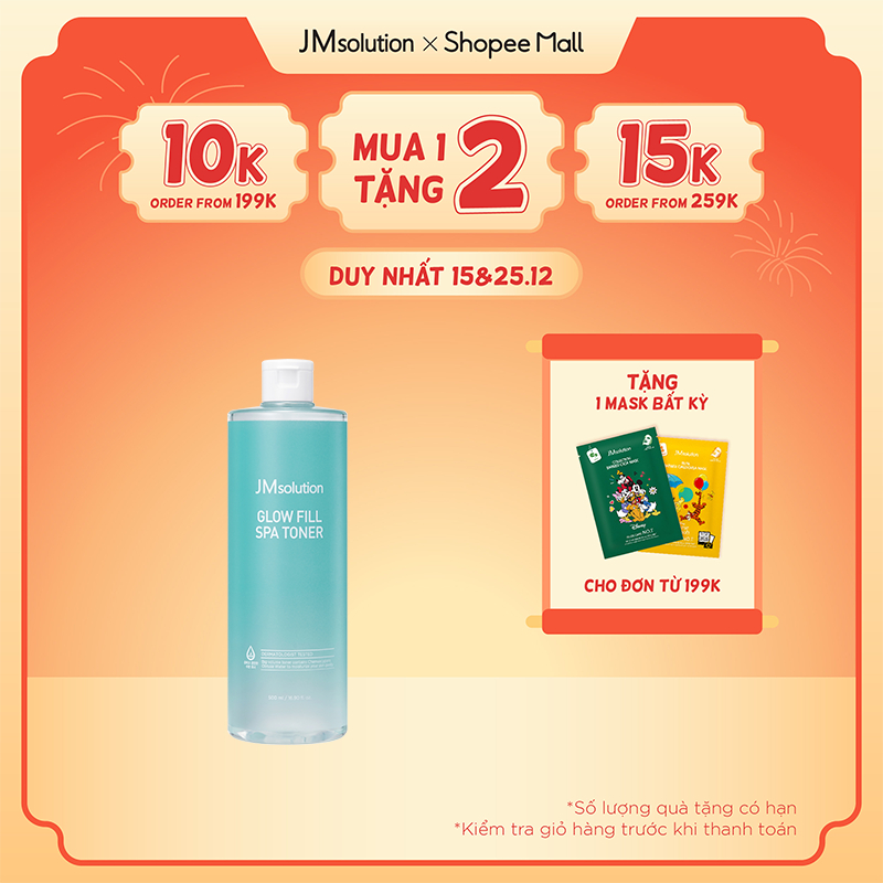 Nước Cân Bằng Dưỡng Ẩm và Làm Sáng Da JMsolution Glow Fill Spa Toner 500ml