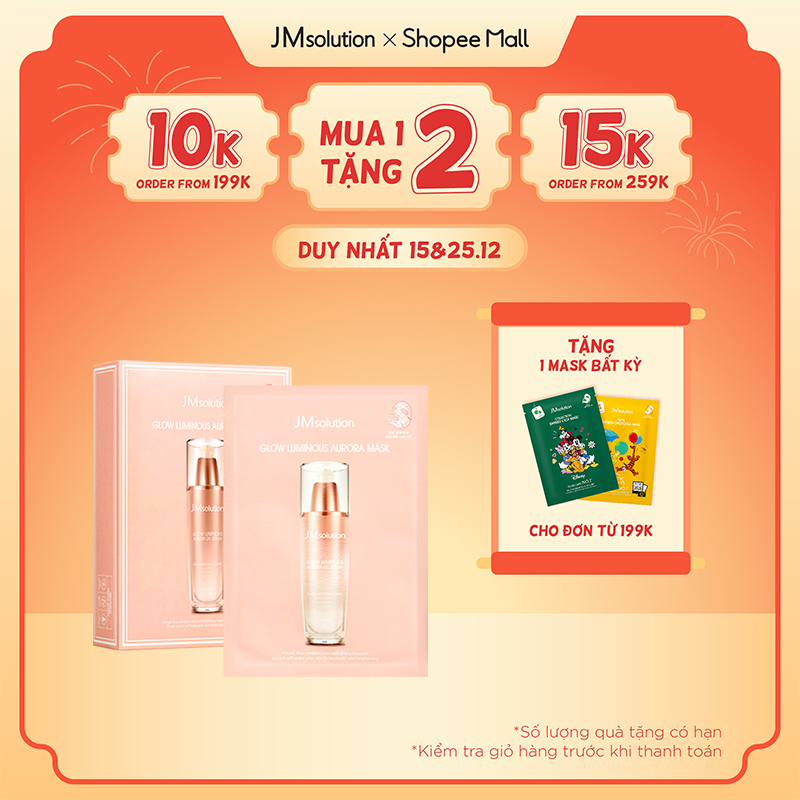 Mặt Nạ Chống Lão Hóa Da JMsolution Glow Luminous Aurora Mask 25ml x 10 Miếng