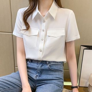 Áo sơ mi nữ tay ngắn kiểu đẹp Hàn Quốc