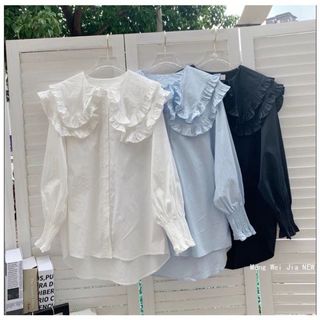 Áo Sơ Mi Nữ Bánh Bèo Phối Cổ Bèo