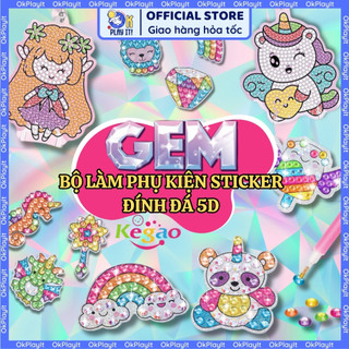 Bộ đồ chơi làm tranh sticker 5D đính đá (dán dụng cụ học tập, balo v.v.) nhiều chủ đề phát huy khả năng sáng tạo