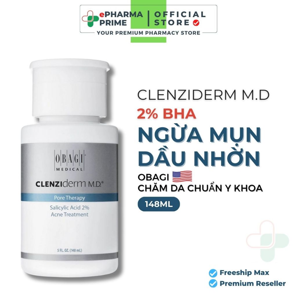 Dung Dịch Tẩy Da Chết BHA Obagi Clenziderm MD Pore Therapy Giảm Mụn, Dầu Nhờn 148ml
