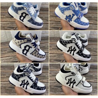 Giày MLB,chunky dán hoạ tiết LA siêu cấp nam nữ, liner ofwhite cao cấp, giày ML B chunky NY đen full box bill+ phụ kiện
