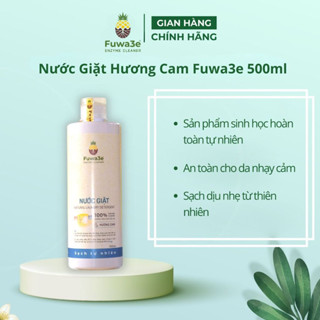 Nước giặt Fuwa3e 500ml  từ Enzyme sinh học hương cam giặt quần áo đồ lót, an toàn cho em bé