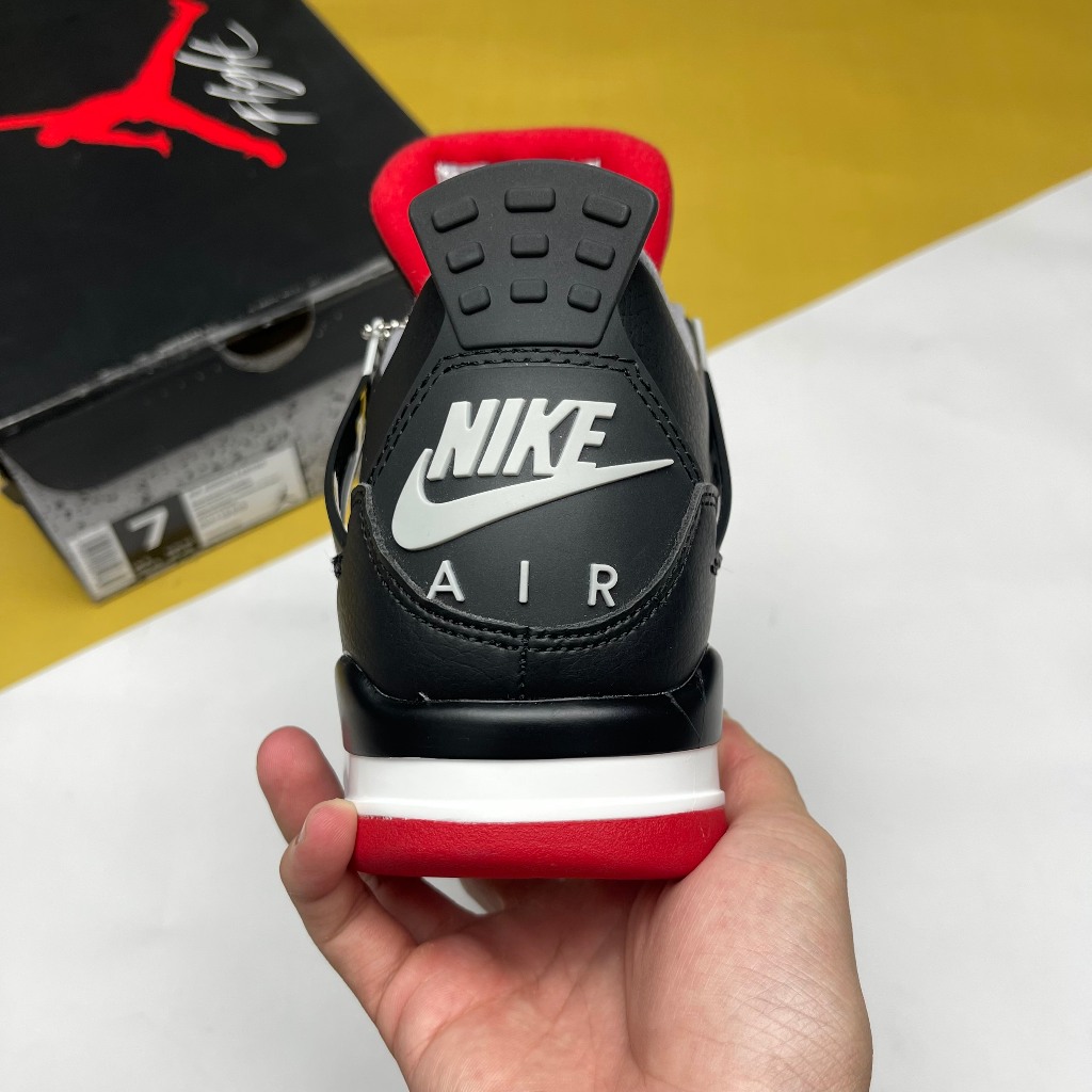 Giày JD4 Bred Reimagined, JD4 Thấp Đen Viền Đỏ Bản Da - Than.Shoes