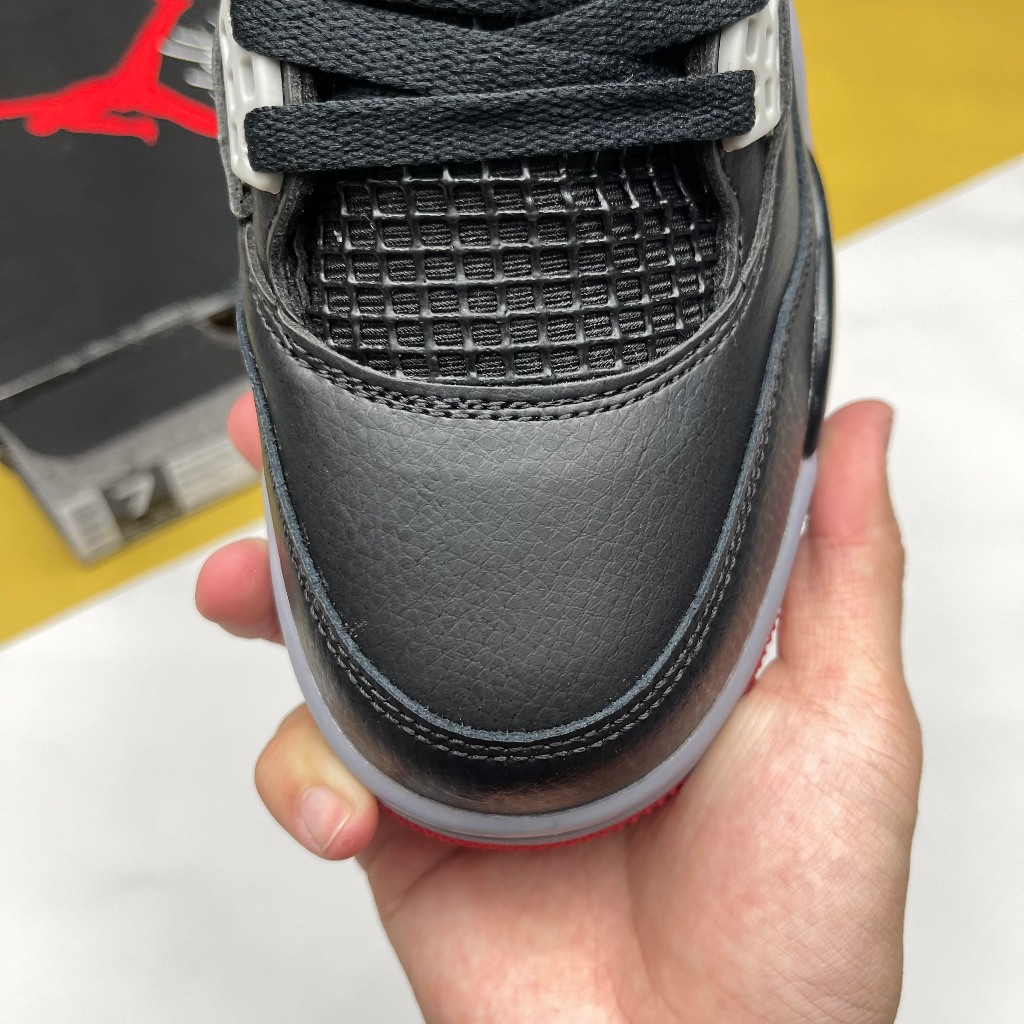 Giày JD4 Bred Reimagined, JD4 Thấp Đen Viền Đỏ Bản Da - Than.Shoes