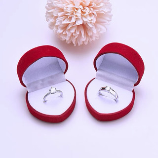 Sỉ Hộp trang sức hình trái tim nhung đỏ đựng nhẫn cao cấp