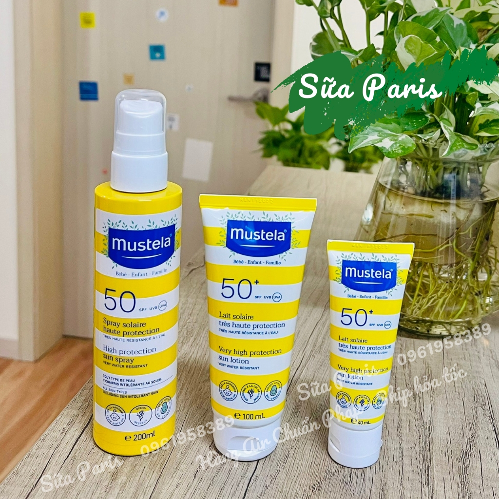 Kem chống nắng Mustela dành cho trẻ sơ sinh, trẻ nhỏ, hàng pháp nội địa_Sữa Paris Aderma