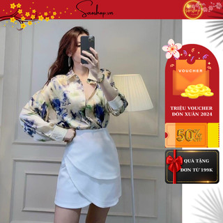 Chân váy ngắn Chữ A 2 lớp dài 50cm Váy chữ A công sở saoshop