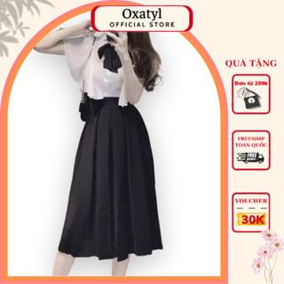 Chân Váy A xếp ly to dài 65cm Oxatyl thời trang trẻ trung Chất Liệu tuyết mưa cao cấp CV65